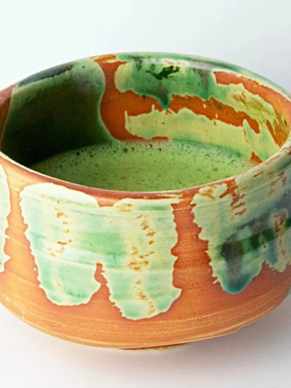 Mino ware matcha bowl tea cup deep sea design